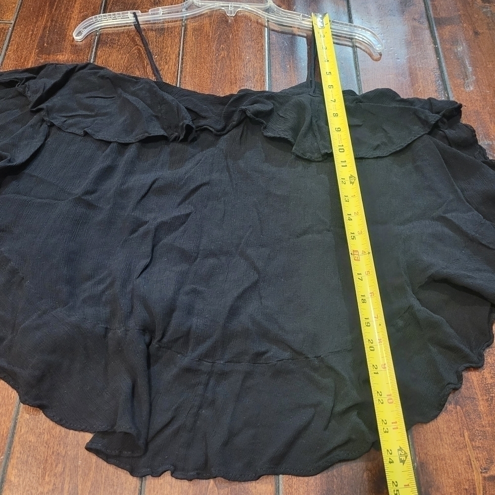 Free People Intimately Black Spaghetti Strap Ruffle Tier Flowly Top Size XS - Picture 4 of 7